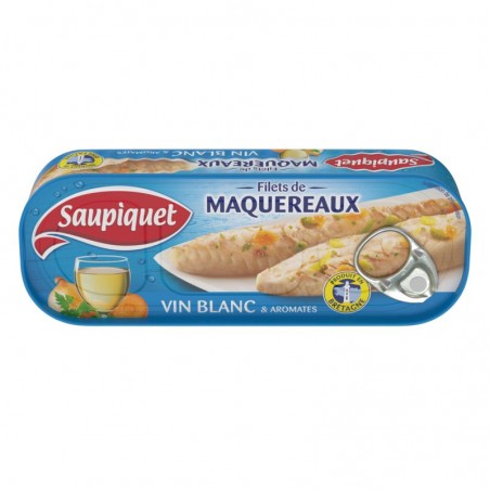 SAUPIQUET Filets de maquereaux vin blanc aromates 176g